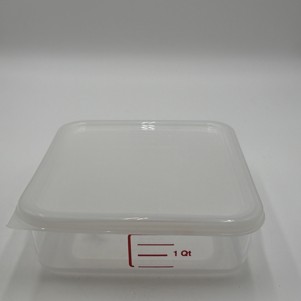 Rubbermaid Commercial Square Storage Container W/Lid 2 Qt Clear #6509